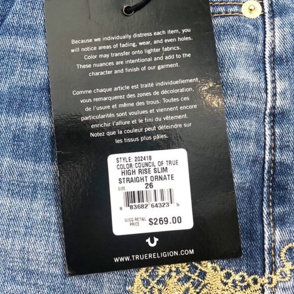 NWT true religion Billie embroidered ankle Jean - Picture 7 of 9
